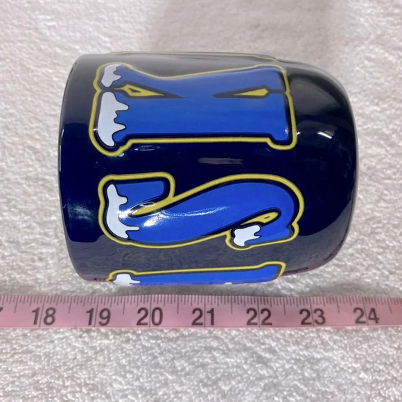 Vintage Navy Blue Ceramic Alaska Eight  Stars Of Gold On A Field Of Blue Mug - Picture 15 of 15